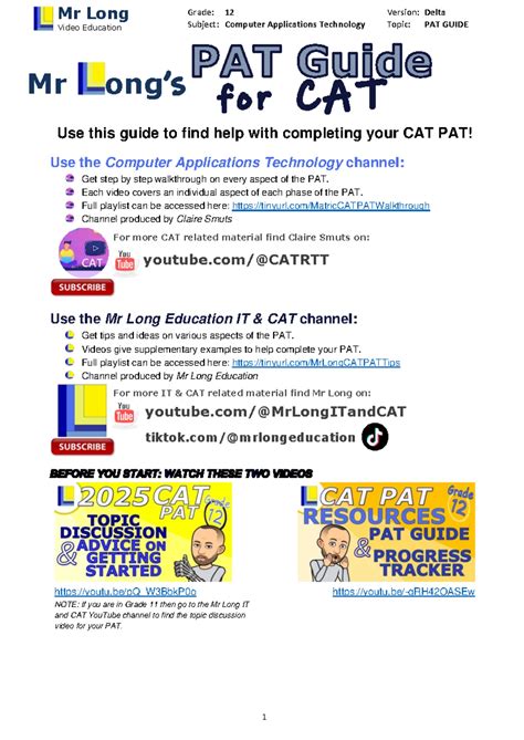 cat pat grade 12 2014