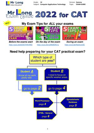Cat Practical Assessment Task Examples