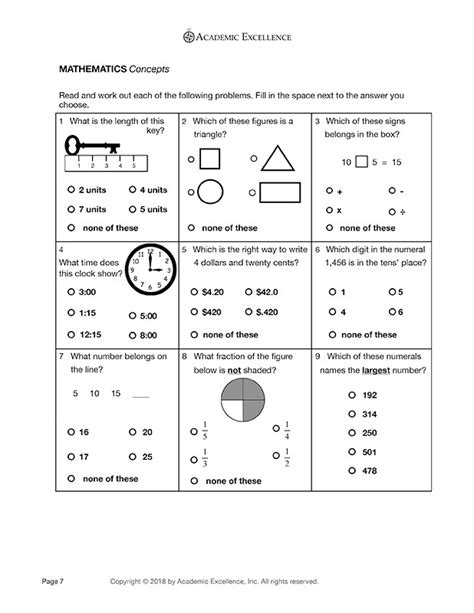 Cat Test Practice Grade 2