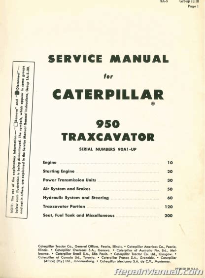 Download Cat 950 E Loader Service Manual 