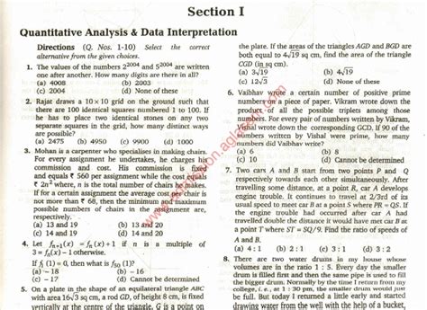 Read Online Cat Exam Paper 2011 