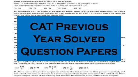 Read Online Cat Exam Solved Sample Papers 