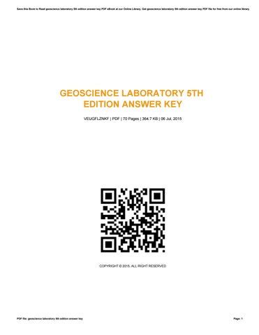 Read Online Cat Geoscience Laboratory 5Th Edition Answer Key 