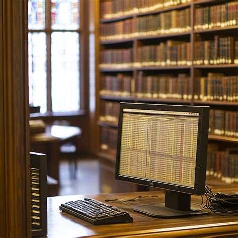 Catalog Of Library Books On Computer Screen