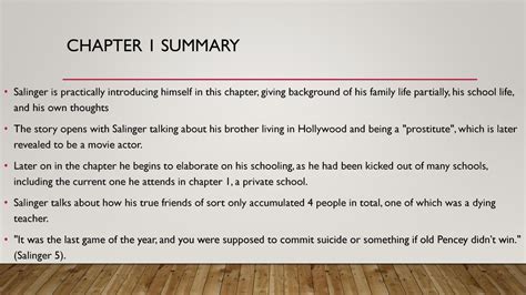 Download Catcher In The Rye Chapter Summaries 