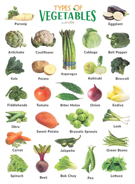 Categories Of Vegetables