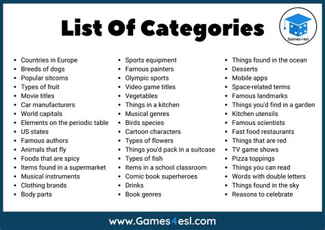 Category Game Categories