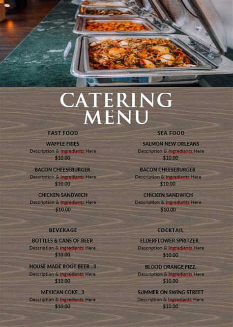 catering menu - eatout.co.za