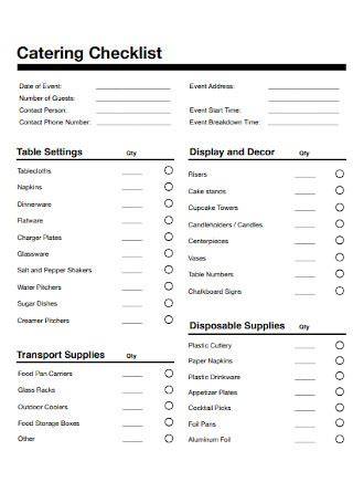 catering planning checklist template