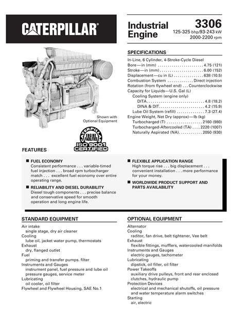 caterpillar 3306 engine specifications