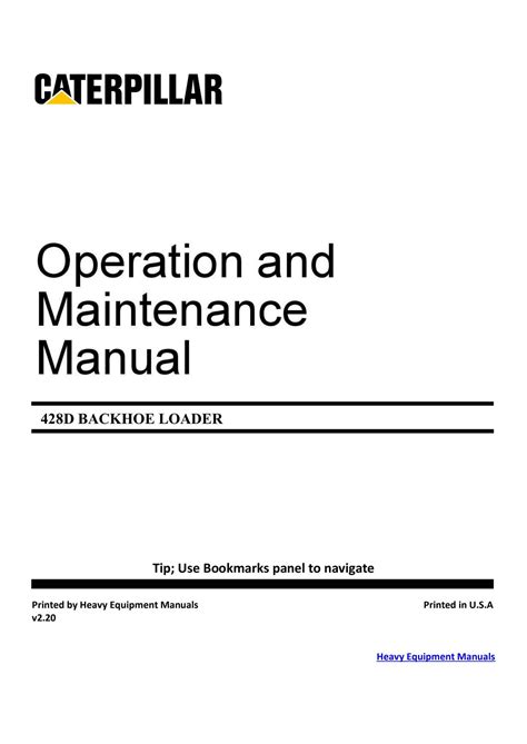 caterpillar 428d operator and maintenance manual