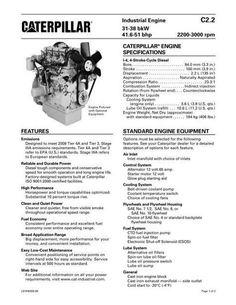 Caterpillar Engine Specifications Cat Cat