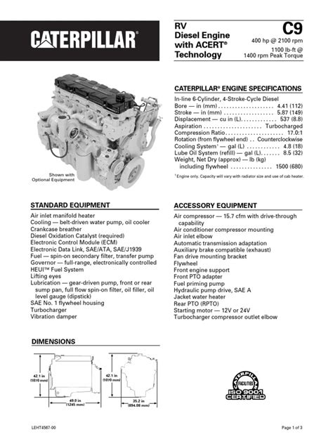 Read Online Caterpillar C9 Specifications 
