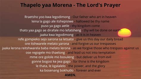 catholic church prayer in setswana