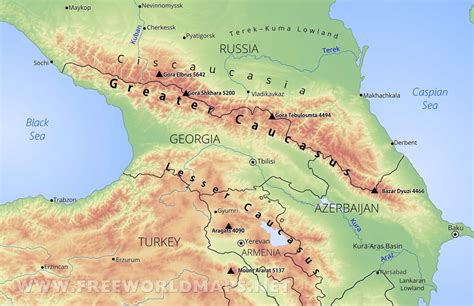 Caucasus On A Map