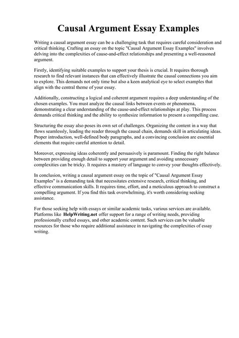 causal argument essay examples