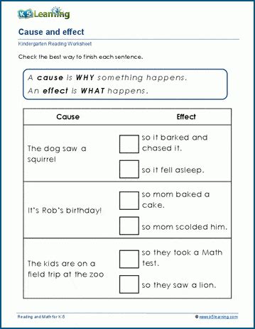 Cause And Effect Worksheets K5 Learning 4th Grade Cause And Effect - 4th Grade Cause And Effect