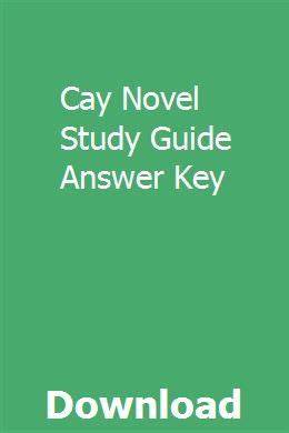 cay novel study guide answer key