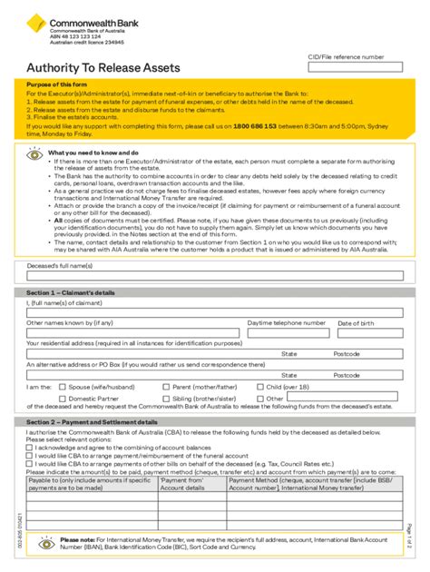 Cba Discharge Form