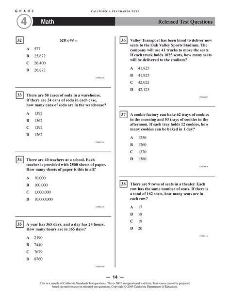 Cba Test 4th Grade