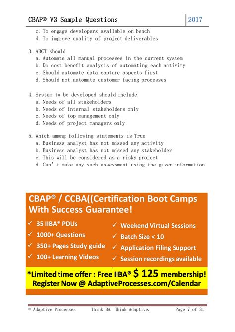 Cbap V3 Sample Questions