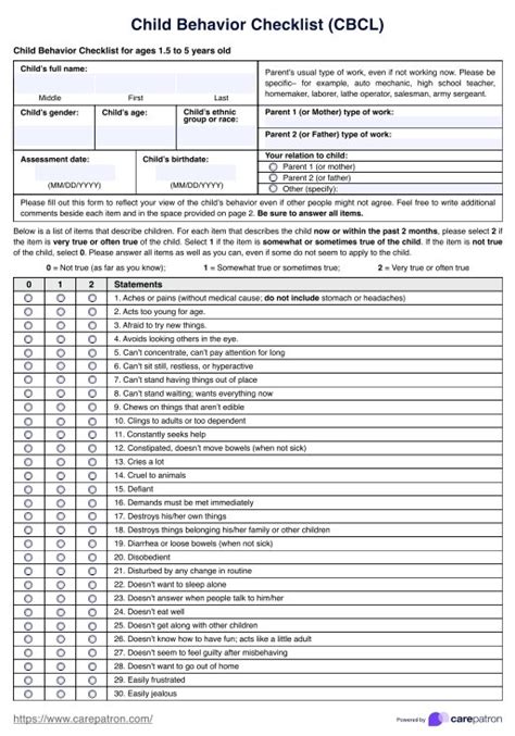 Cbcl Scoring