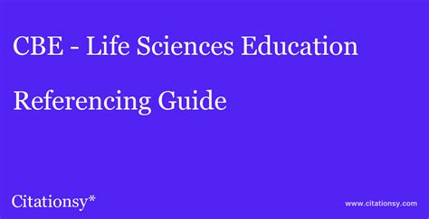 Cbe Life Sciences Education Wikipedia Life Science Education - Life Science Education