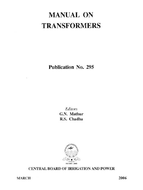 cbip manual distribution transformer