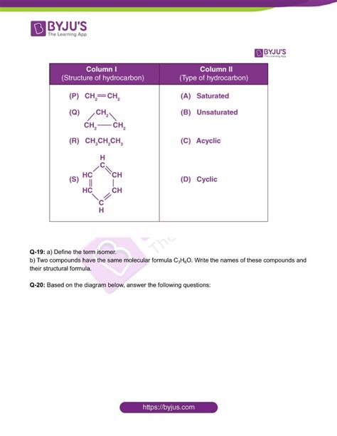 Cbse Class 10 Chemistry Worksheet Carbon And Its Carbon Compounds Worksheet - Carbon Compounds Worksheet