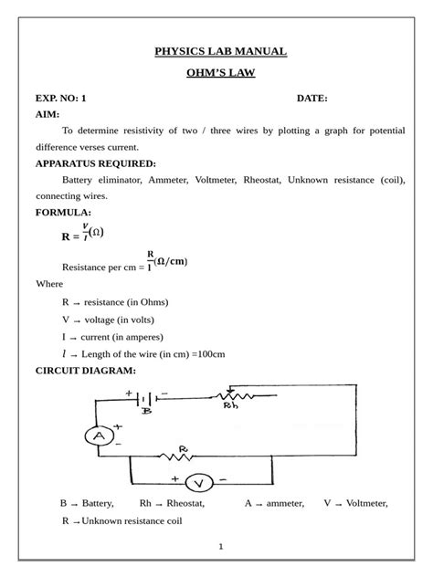 Cbse Class 12 Physics Lab Manual Experiments