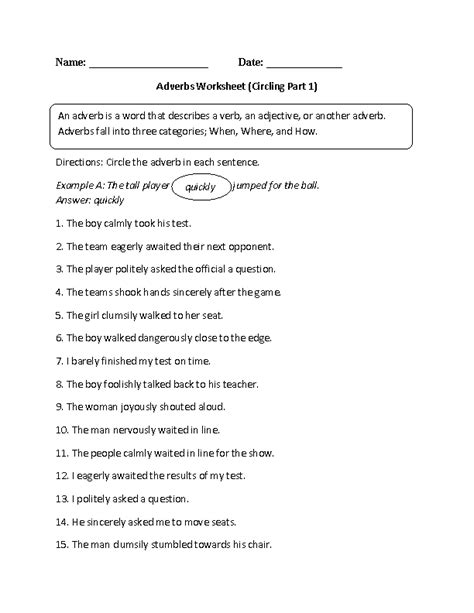 Cbse Class 8 English Adverbs Worksheet Studiestoday 8th Grade Grammar Adverbs Worksheet - 8th Grade Grammar Adverbs Worksheet