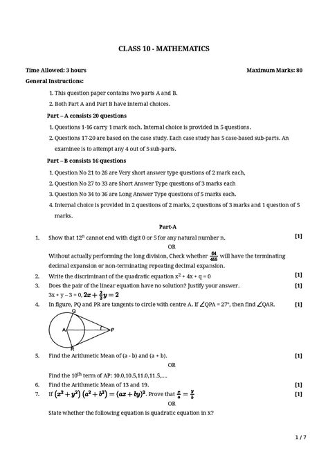 Cbse Mathematics Latest Sample Papers Class 10 2017 18