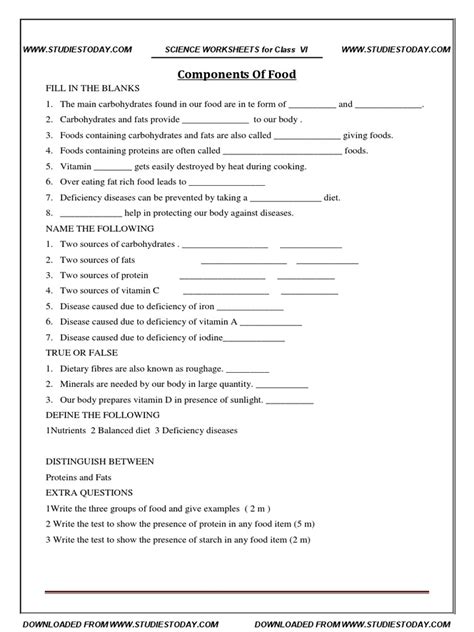 Cbse Worksheets For Class 6 Science Worksheetsbuddy Com Science Worksheet Grade 6 - Science Worksheet Grade 6