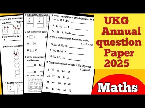 Read Cbse Ukg Question Paper 