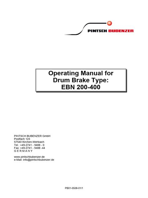 Cbt 400 Operating Manual