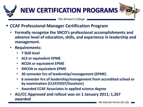 ccaf professional manager certification letter of recommendation
