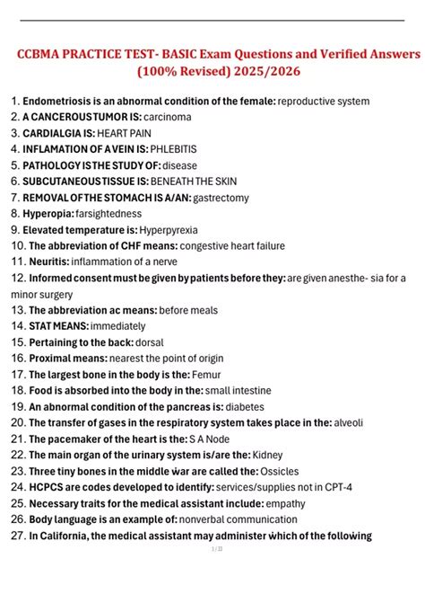 Ccbma Practice Test