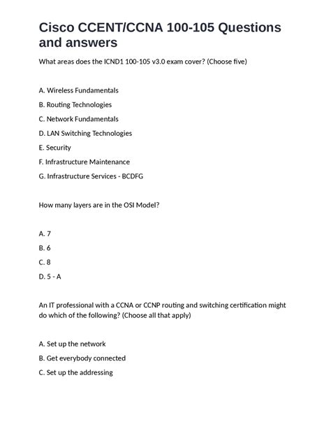 Full Download Ccent Exam Questions And Answers 