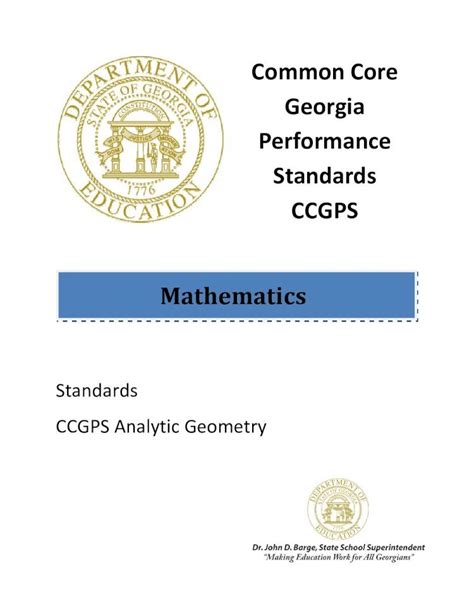Ccgps Math   Pdf Ccgps Analytic Geometry Comprehensive Course Overview - Ccgps Math