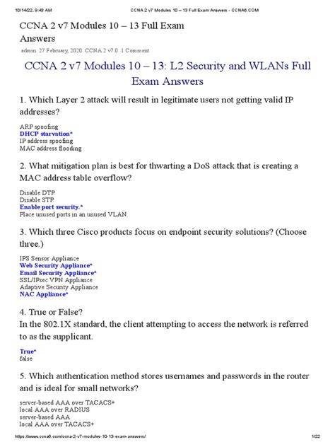 ccna 2 answers