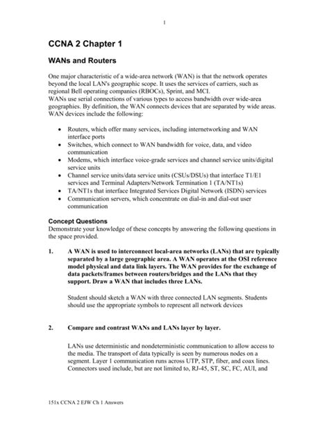 Ccna 2 Chapter 1