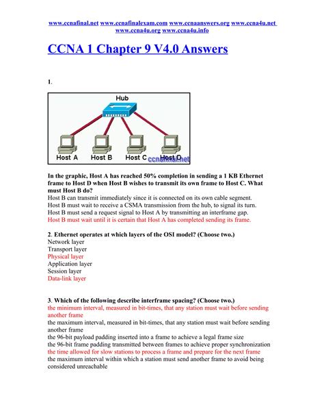 Read Online Ccna 1 Chapter 9 Exam Answers 