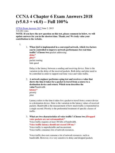 Full Download Ccna 4 Chapter 6 Exam Answers 