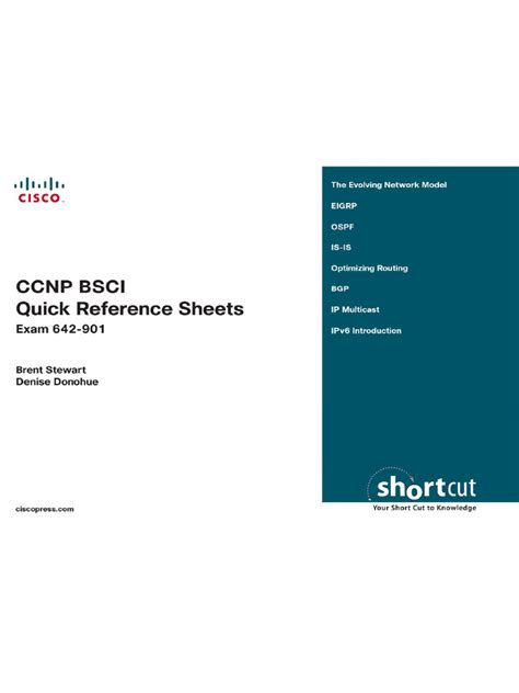 Ccnp Bsci Quick Reference Sheets Exam 642 901 Digital Short Cut Denise Donohue