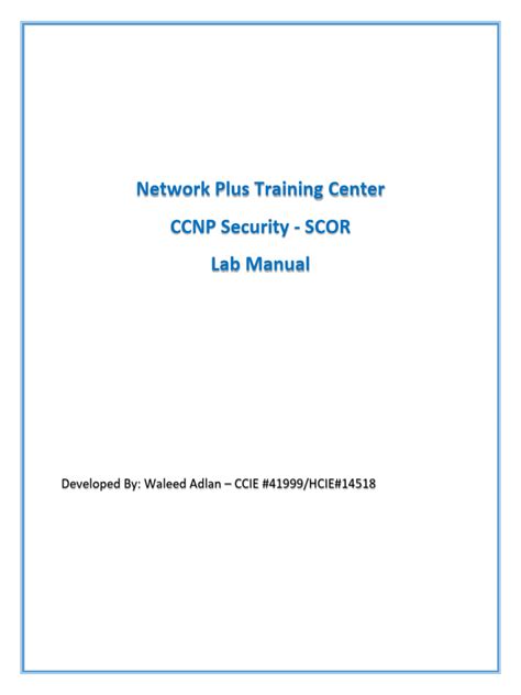 Ccnp Security Secure Lab Manual