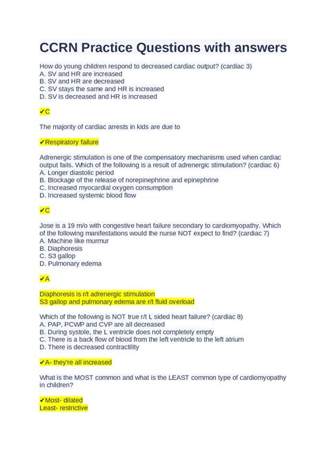 Ccrn Practice Test