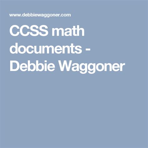 Ccss Math Documents Debbie Waggoner Ccss Math Standards Grade 1 - Ccss Math Standards Grade 1