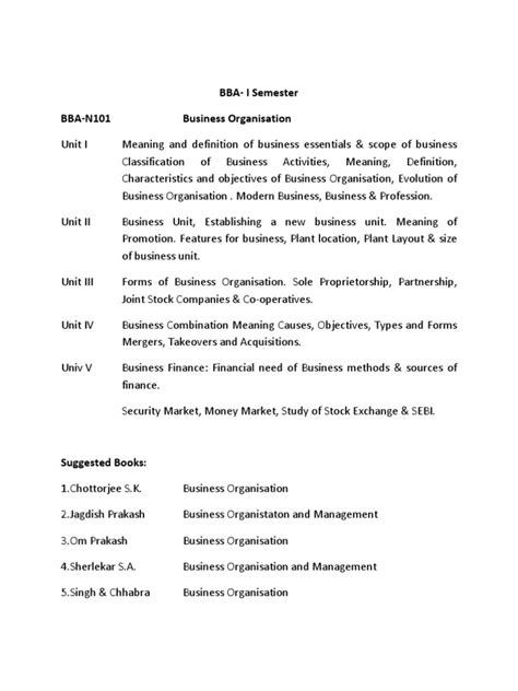 Ccsu Bba Syllabus