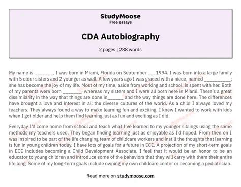 cda example autobiography