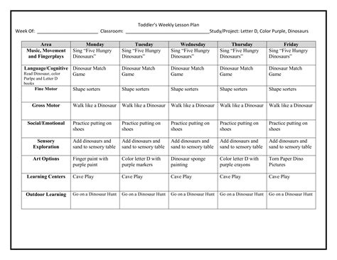 Read Online Cda Sample Weekly Lesson Plans For Toddlers 